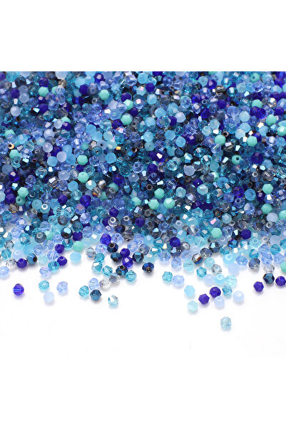Choice10 2mm 500pcs Blue 500Pcs 2mm 3mm Mixed Color Czech Bicone Glass Loose ...