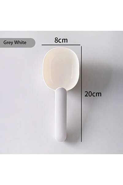 choice2 مغرفة طعام للحيوانات الأليفة رمادية وبيضاء بمقبض بمشبك، متعددة الأغرا...