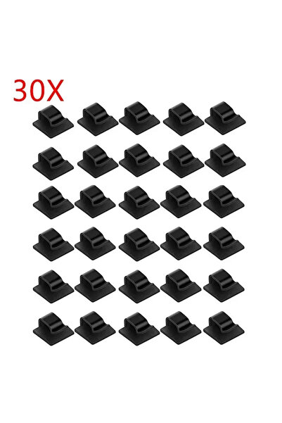 Choice6 30pcs black 10-100Pcs Self adhesive Silicone Cable Clips Organizer fo...