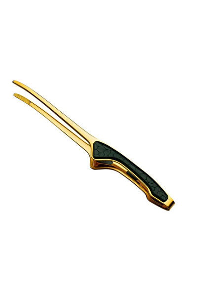 Choice ملقط شواء من الفولاذ المقاوم للصدأ غير لاصق باللونين الأسود والذهبي، م...