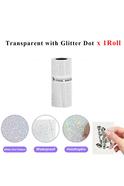 Choice25 1Roll 53mm 57mm Holographic Laser Transparent Glossy Thermal Sticker...
