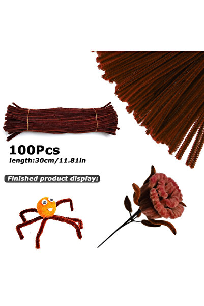 Choice5 30cm x 0.6cm Brown3 100Pcs 30cm Colors Chenille Stem Twisted Rod Iron...