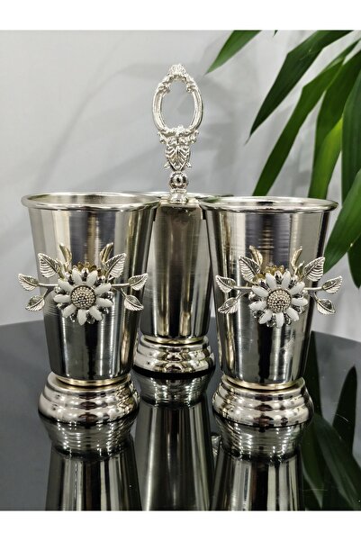 PARILTI HOME COLLECTİON Set de 3 suporturi de linguri argintii, suport de lin...