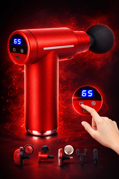 THOMAX 6 Başlıklı Profesyonel Darbeli Masaj Tabancası Ve Titreşimli Masaj Aleti