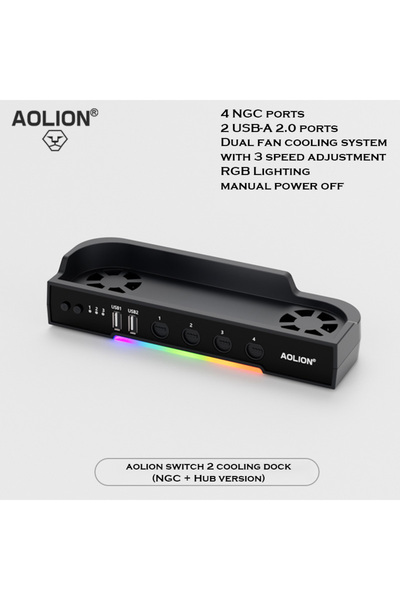 Choice With HUB NGC Aolion For Switch 2 Dk RGB Cooling Fan Portable HUB Expan...