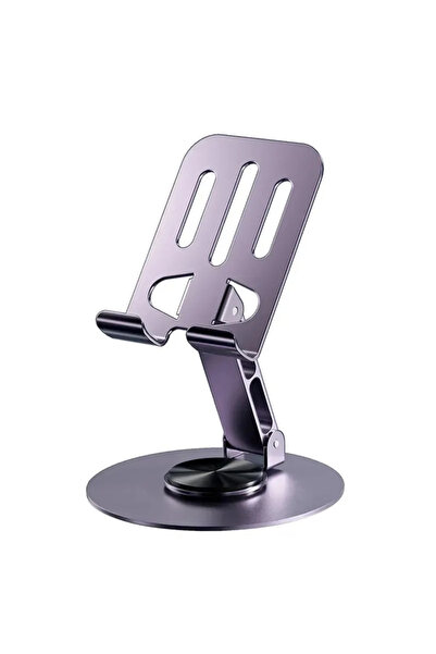 Choice حامل تابلت محمول بنفسجي اللون، قابل للطي والدوران 360 درجة، مناسب للاس...