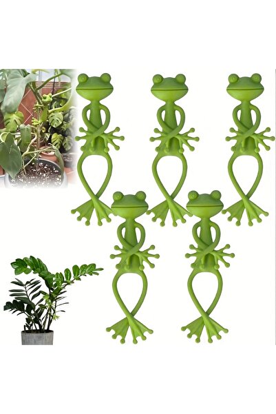 Choice1 حامل نباتات على شكل ضفدع أخضر (1/2/5 قطع) - دعامات نباتات على شكل ضفد...