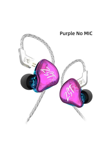 Choice3 سماعة أذن داخلية ZSTX Purple NOMIC KZ ZSTX 1DD+1BA هجينة مع خاصية إلغ...
