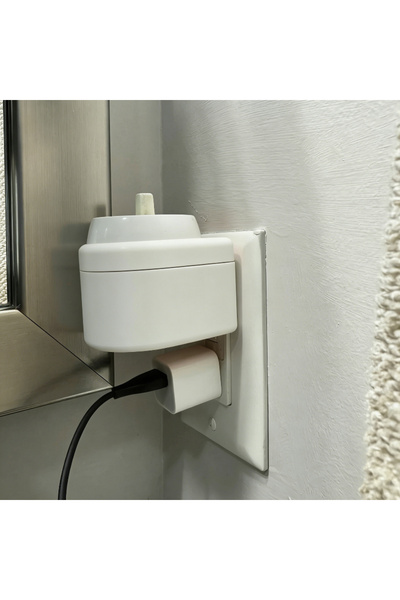 Choice1 حامل شاحن فرشاة أسنان كهربائية مقاوم للغبار، أبيض اللون، مطبوع بتقنية...