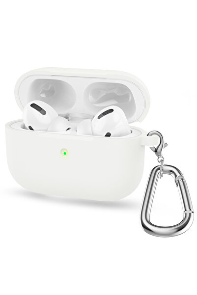 Choice9 غطاء سيليكون أبيض لسماعات AirPods Pro، مزود بخطاف، غطاء بلوتوث لسماعا...