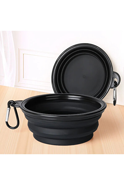 Choice10 1000ml Black Collapsible Pet Silicone Dog Food Water Bowl Outdoor Ca...