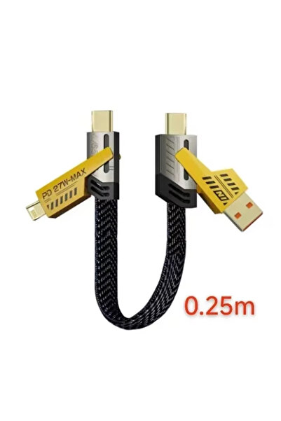 Choice1 VIKEFON 4 in 1 PD65w (25cm) 4 In 1 PD 65W Multifunction USB Data Cabl...