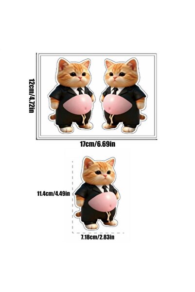choice2 B Cat Stickers 3D Belly Stickers Soft Silicone For Phone Case Car Dec...