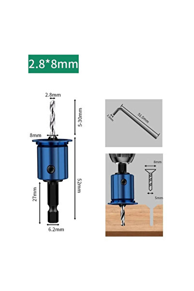 Choice3 2.8mm Countersunk Drill Bit with Alloy Core Limiter for Woodworking T...