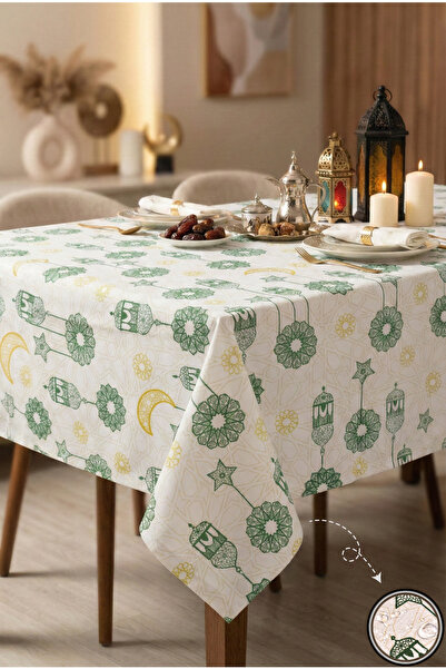 Soft Kare 5D Digital Printing Ramadan Tablecloth – Liquid-Proof, Stain-Resist...