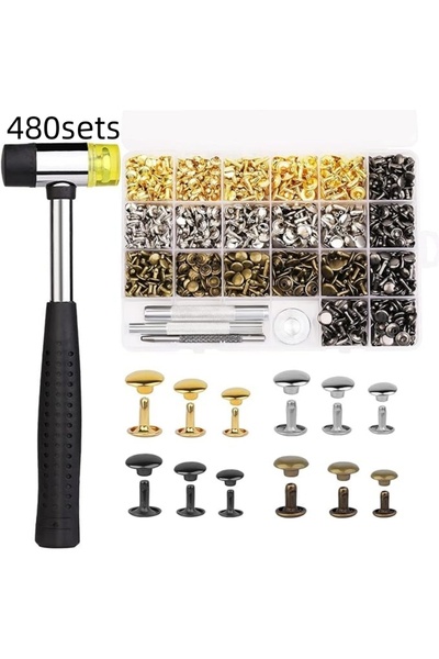 Choice1 ٤٨٠ مجموعة من مسامير MIUSIE جلد ذات الغطاء المزدوج مزدوج ألوان مع مطر...