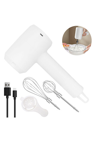 Choice مضرب كهربائي أبيض اللون، قطعة واحدة، خفاقة حليب، ضاغط طعام، محمول، 3 س...