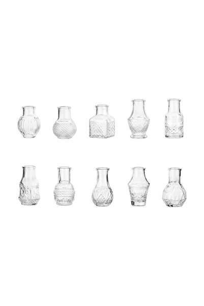 Choice 10PCS-SET 10PCS/SET Retro Relief Mini Glass Vase European Style Decora...