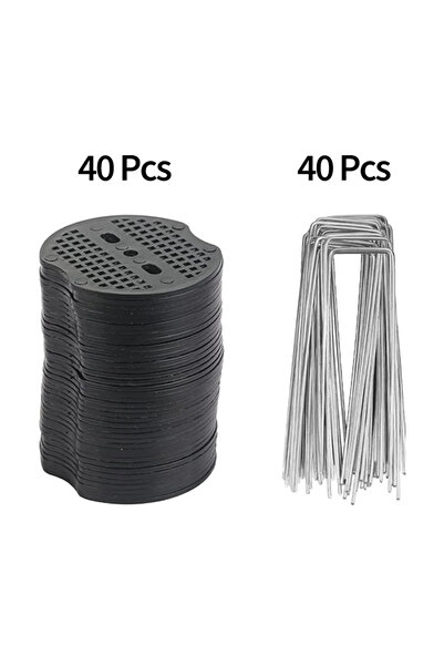 Choice 80 قطعة أو 40/80 قطعة من أوتاد تثبيت أرضية على شكل حرف U مع حلقات مانع...