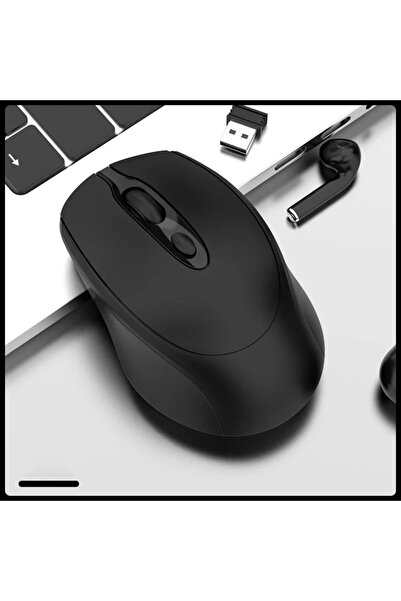 Choice4 ماوس كمبيوتر لاسلكي قابل لإعادة الشحن، أسود اللون، متوافق مع تقنية بل...