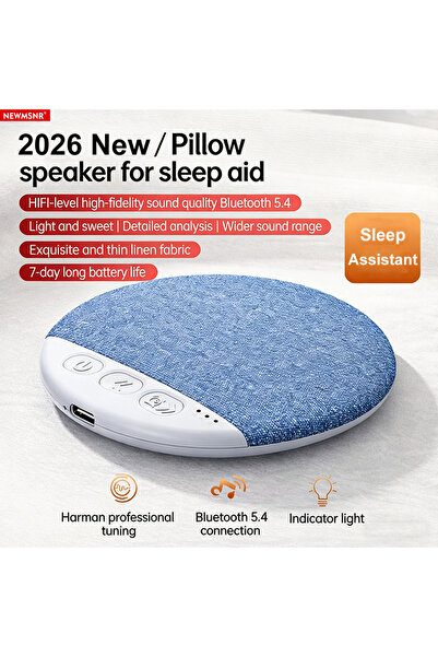 Choice1 سماعة وسادة لاسلكية زرقاء جديدة، تعمل بتقنية البلوتوث، تُوضع تحت الوس...