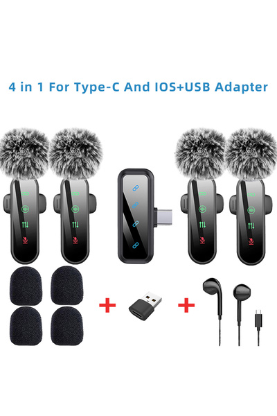 Choice10 ميكروفون لاسلكي صغير الحجم (أسود-4-TC-USBIOS) وردي اللون، 1 في 4، مز...