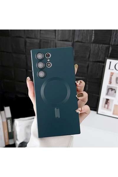 Choice31 جراب مغناطيسي فاخر غير لامع باللونين الأسود والأخضر لهاتف Galaxy S20...