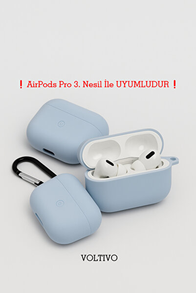 Air Pods Pro 3. Nesil Uyumlu Renkli Kir Tutmaz Silikon Kancalı Kılıf