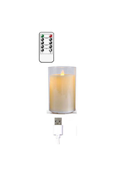 Choice شمعة واحدة قابلة لإعادة الشحن بدون لهب، بارتفاع 12 سم، مزودة بفتيل متح...