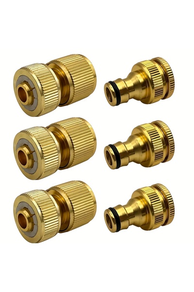 Choice 6 PCS 6/12pcs EU Standard Aluminum Hose Connector Set - 1/2'' & 3/4'' ...