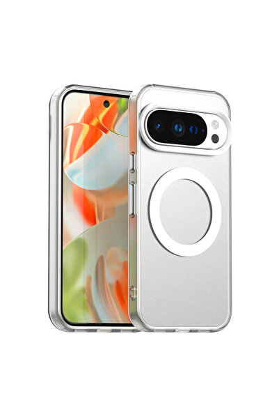 Choice16 جراب شحن لاسلكي مغناطيسي أبيض لهاتف جوجل بكسل 9a، متوافق مع هواتف جو...