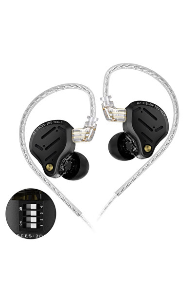 Choice6 سماعات أذن KZ Pisces ثنائية المحرك الديناميكي بقياس 3.5 ملم مع مفتاح ...