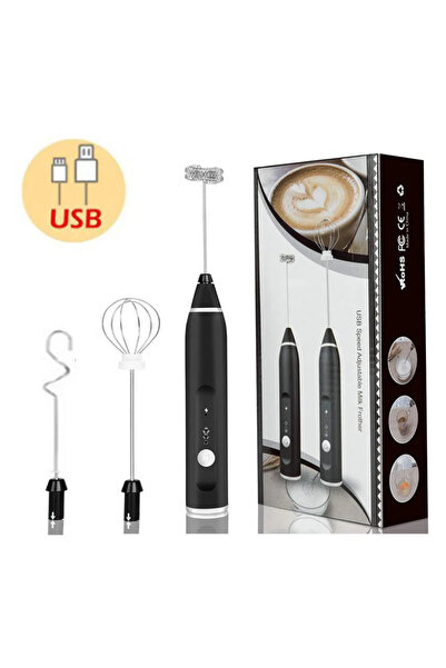 Choice1 جهاز دوتريو 3 في 1 أسود يعمل بمنفذ USB، خلاط كهربائي يدوي مع صانع قهو...