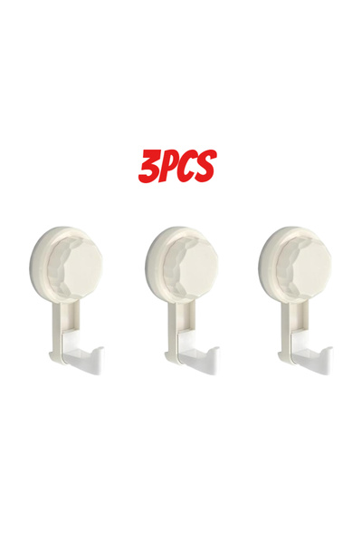 Choice1 Beige 3PCS Black Vacuum Hooks Powerful Suction Cup Reusable Storage H...