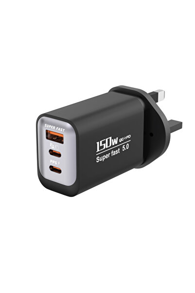 Choice4 شاحن سريع 3.0 متعدد المنافذ بقدرة إجمالية 150 واط، مزود بثلاثة منافذ ...