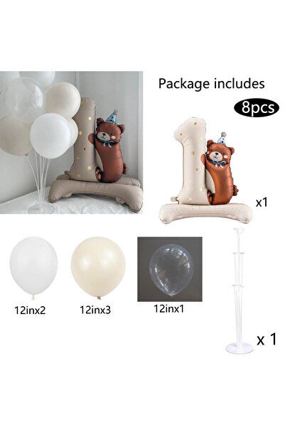 Choice مجموعة أخرى من بالونات دب كرتوني واقف للأطفال بعمر سنة واحدة، لحفلات أ...