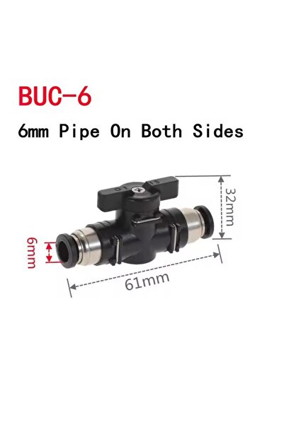 Choice1 BUC-6 BUC 4mm 6mm 8mm 10mm 12mm Black Pneumatic Push In Quick Connect...