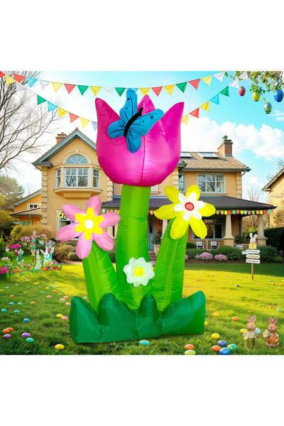 choice2 EU-PLUG 6FT OurWarm 6FT Easter Inflatable Tulip Flowers Decor, Outdoo...