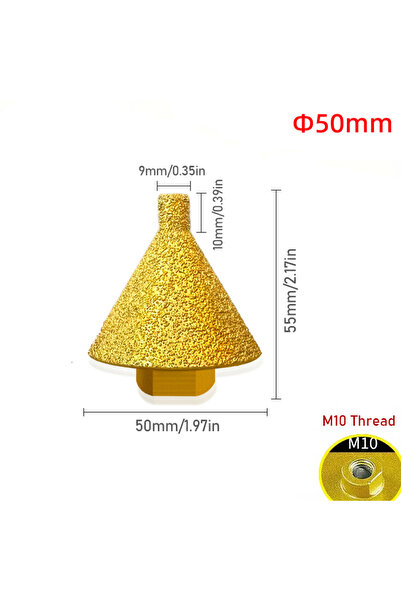 Choice3 D50xM10-Opening M10/M14 Thread Diamond Beveling Chamfer Bit 38/50mm C...