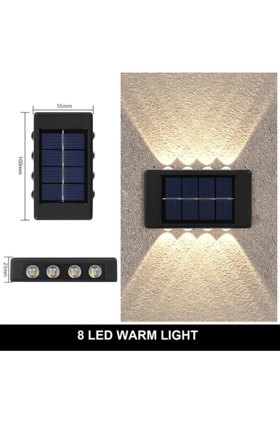 Choice8 مصباح حائط شمسي H Christmas10/8/6/4LED مقاوم للماء، إضاءة علوية وسفلي...