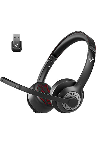 Choice8 سماعة رأس لاسلكية JIAMQISHI EH02P سوداء اللون مزودة بميكروفون بتقنية ...