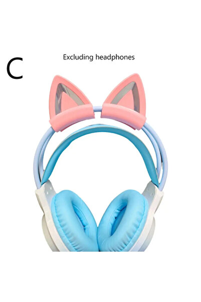 Choice1 ملحقات سماعات رأس وردية اللون (قطعتان) بتصميم أذن قطة، مناسبة لسماعات...