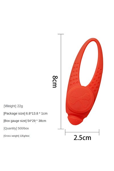 choice2 قلادة طوق مضيئة للكلاب من السيليكون، مزودة بضوء تحذيري أحمر لامع، مقا...