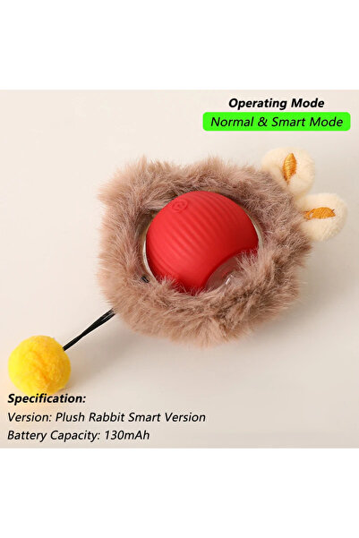 Choice14 لعبة فأر قطيفة وبري، لعبة كرة تفاعلية للكلاب والقطط، كرة متدحرجة أوت...