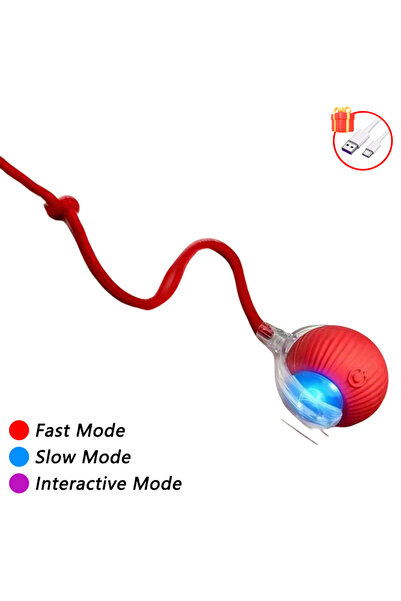 choice2 كرة قطط حمراء قابلة لإعادة الشحن، تفاعلية تلقائية، مع ذيل صناعي، لعبة...