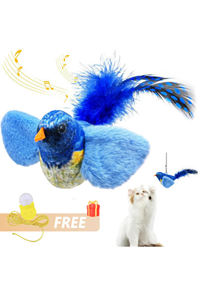 Choice10 لعبة طيور تفاعلية داخلية على شكل قطة زرقاء، لعبة مطاردة ومداعبة للقط...