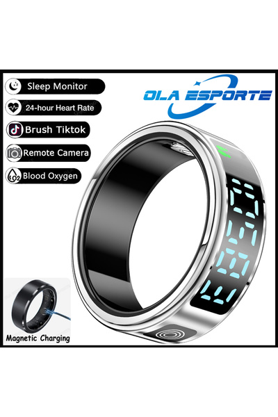 Choice1 10 Silver 2025 Smart Ring with Display Screen and Touch, Wireless Cha...