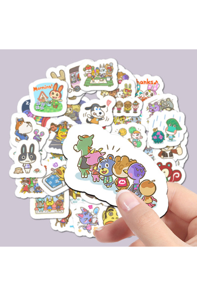 Choice ملصقات كرتونية لطيفة لشخصيات أنيمال كروسينج، مقاس 6×5.2×0.5 سم، رقم ال...