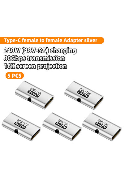 Choice3 5x محول USB-C أنثى إلى أنثى PD بقدرة 240 واط، بسرعة نقل بيانات عالية ...