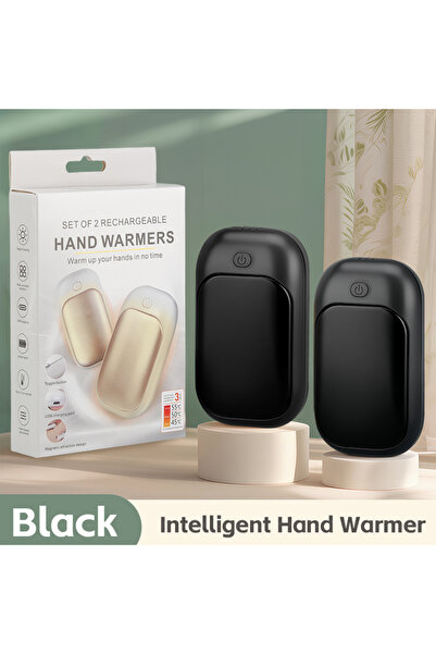 Choice1 أسود، محمول، مصنوع من مادة فاخرة، مدفأة يدوية مزدوجة، 2 في 1، تدفئة م...